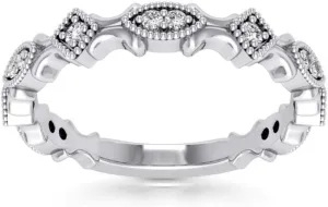 0.24 ct Round Cut Diamond Wedding Band Ring in Platinum