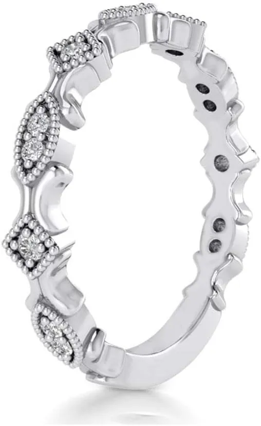 0.24 ct Round Cut Diamond Wedding Band Ring in Platinum