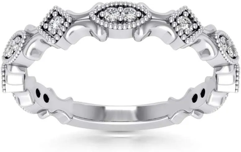 0.24 ct Round Cut Diamond Wedding Band Ring in Platinum
