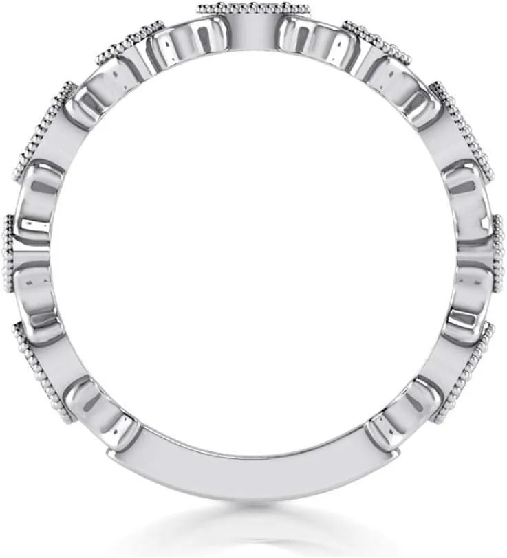 0.24 ct Round Cut Diamond Wedding Band Ring in Platinum
