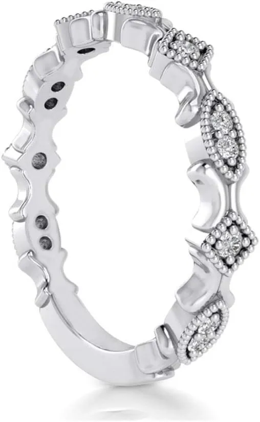0.24 ct Round Cut Diamond Wedding Band Ring in Platinum