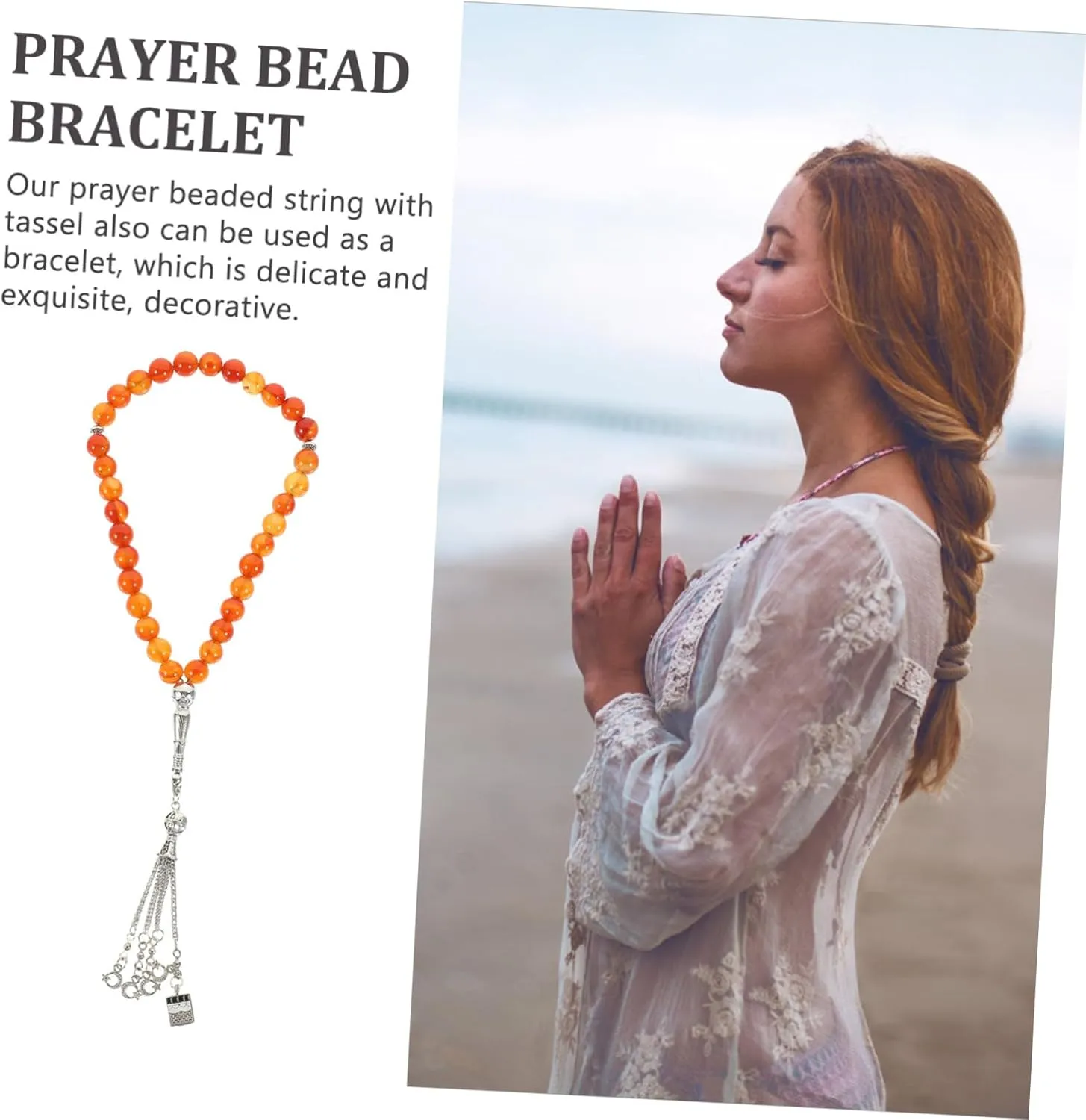 1 String Agate Bead Bracelet Exquisite Rosary Beads Rosary for Rosary Beaded Bracelet Muslim Prayer