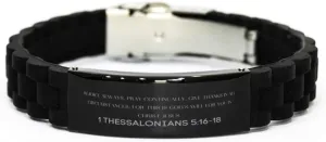 1 Thessalonians 5:16-18 Christian Glidelock Bracelet Gifts, Inspirational Message Prayer 1 Thessalonians 5:16-18 Religious Bracelets for Women Men 1 Thessalonians 5:16-18 Bible Verse Faith Adjustable