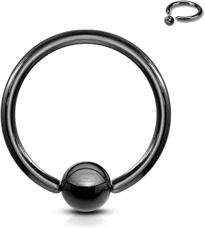 10G, 8G, 6G, 4G or 2G Captive Bead Nose Hoop Septum Earring Eyebrow Tongue Lip Nipple Helix Tragus Piercing Rings Surgical Steel