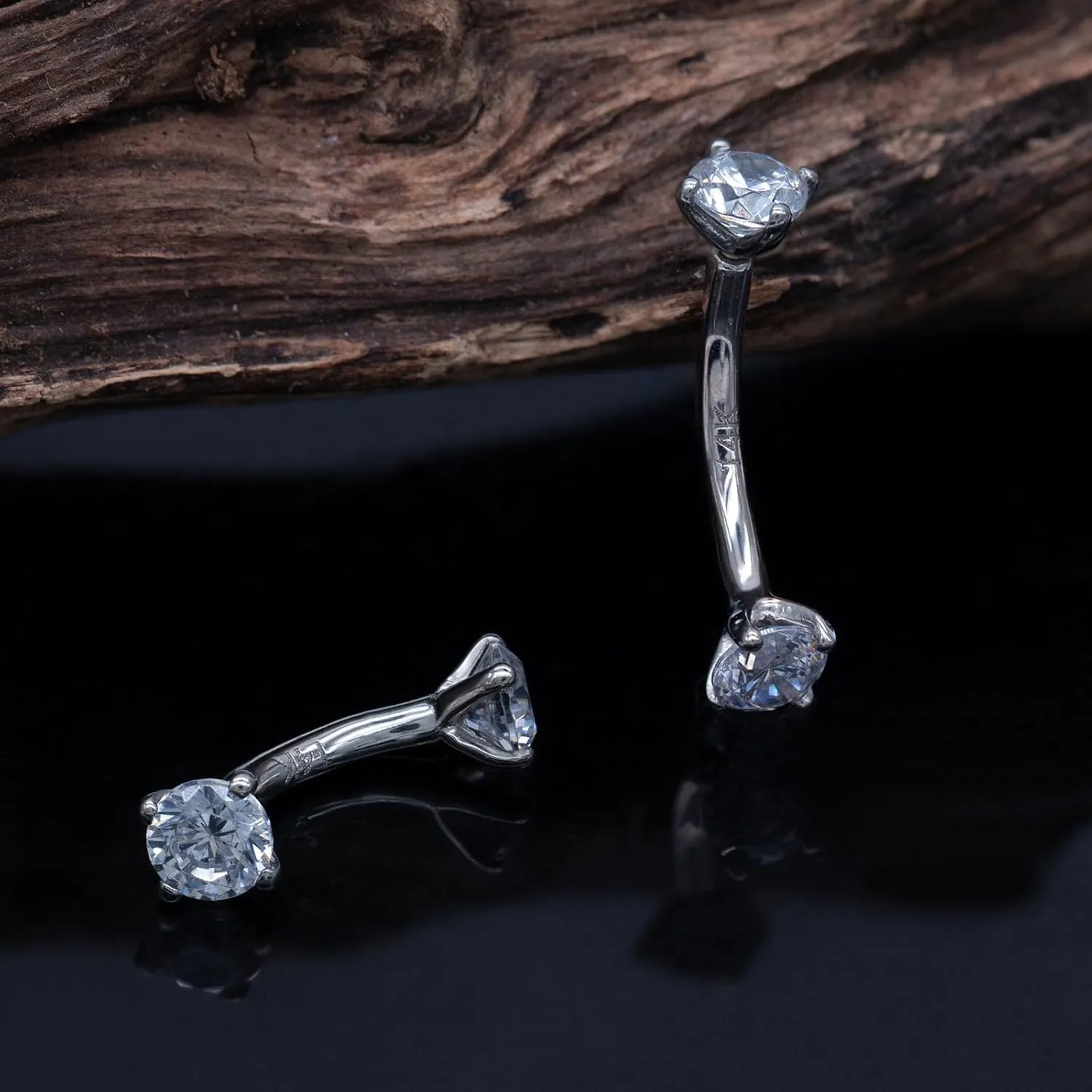 14k Gold Eyebrow Rings, 16G Barbell, Rook Piercing Jewelry, 8mm Daith, Labret Piercings Body Jewelry