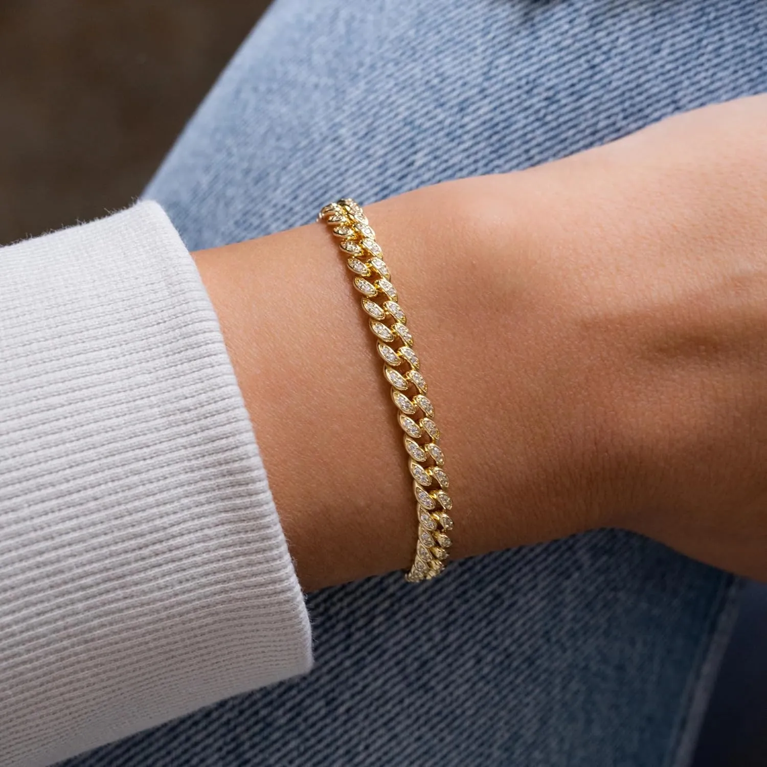 14k Gold Filled Tennis Bracelet|Cubic Zirconia Classic Tennis Bracelet for Women|Gold Link Bracelets For Women 6.25/6.75 INCH