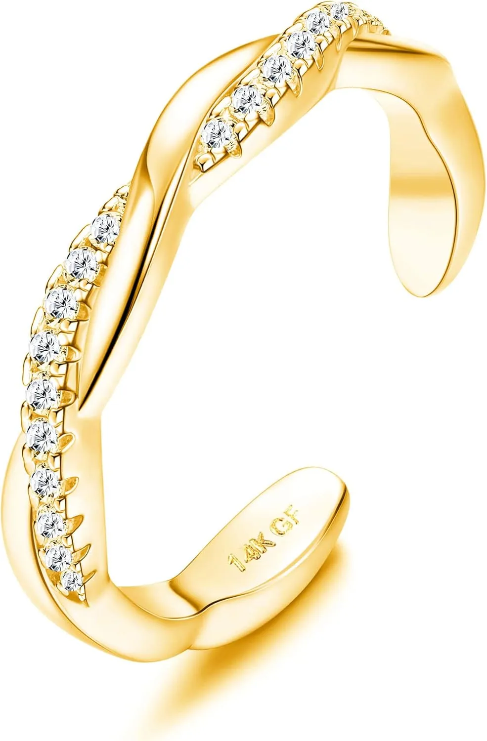 14K Gold Filled Toe Rings for Women Adjustable Toe Ring Band Rings Flower CZ Celtic Knot Comfort-Fit Open Toe Rings Beach Foot Jewelry for Summer