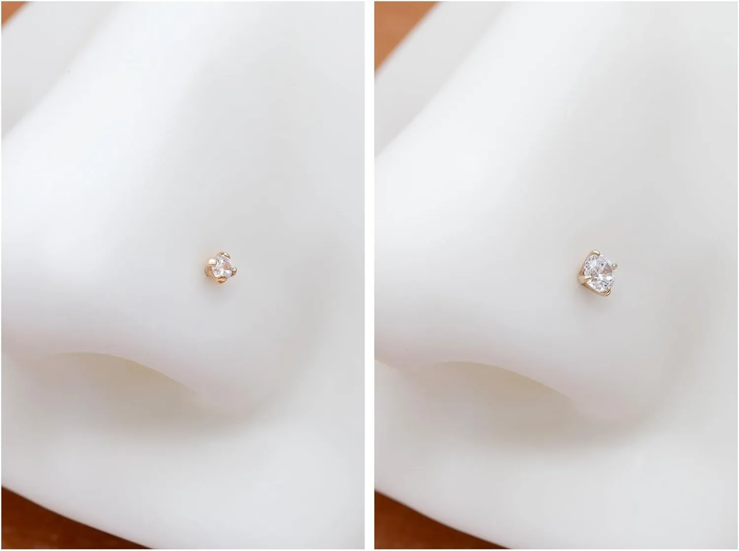 14k Gold Nose Ring Studs for Women Men, 22G/20G Nose Rings Yellow/White Gold Piercing Jewelry, Gold Nose Piercing, Hypoallergenic