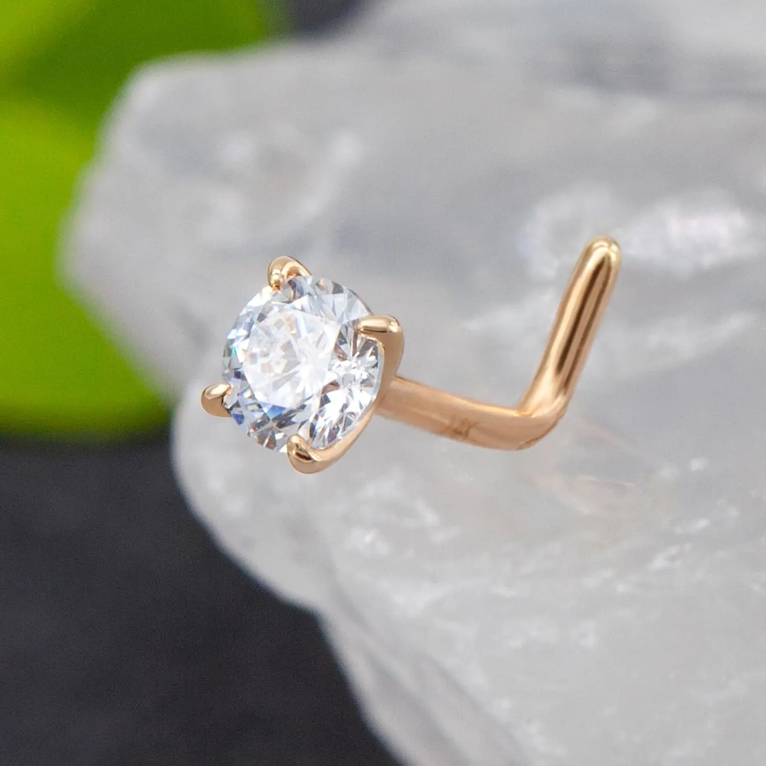 14k Gold Nose Ring Studs for Women Men, 22G/20G Nose Rings Yellow/White Gold Piercing Jewelry, Gold Nose Piercing, Hypoallergenic