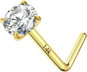 14k Gold Nose Ring Studs for Women Men, 22G/20G Nose Rings Yellow/White Gold Piercing Jewelry, Gold Nose Piercing, Hypoallergenic