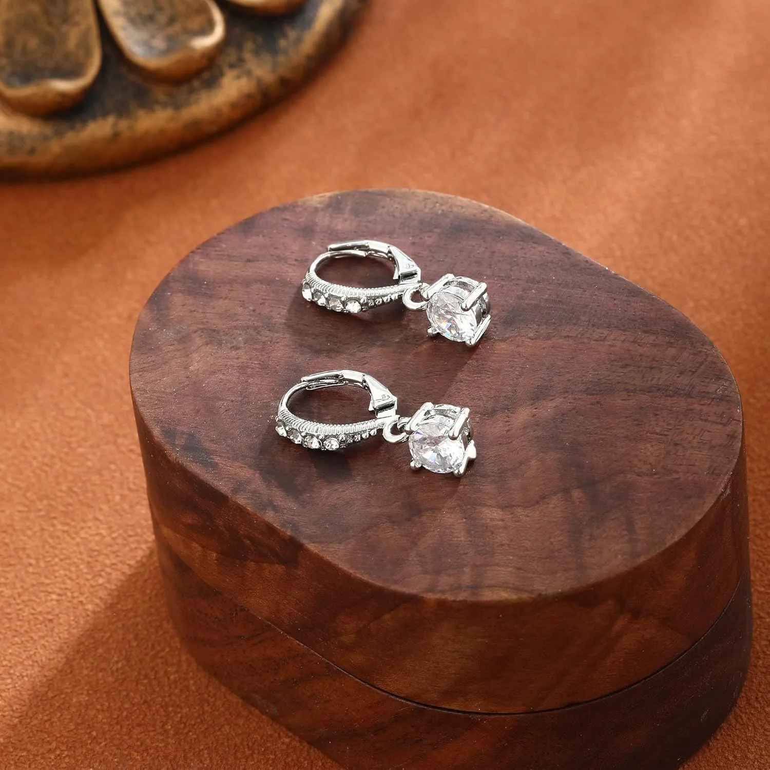 14K Gold Plated Earrings for Women Dainty Hypoallergenic Diamond Hoop Earring Minimalist Sparkly Cubic Zirconia Earrings Jewelry for Gifts