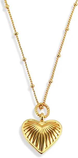 14K Gold Plated Heart Pendant Necklace for Women, Dainty Layered Chain Jewelry, Adjustable 40cm 5cm, Lightweight Gift for Her