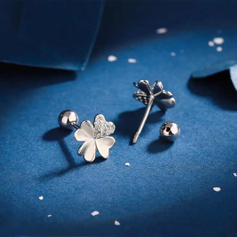 14k Gold Plated Hypoallergenic Flower Screw Back Cartilage Silver Helix Piercing Jewelry 16G Tragus Earrings for Women Teen Tiny Mini - Stud, Polished Brass, White Gold - Flat Back