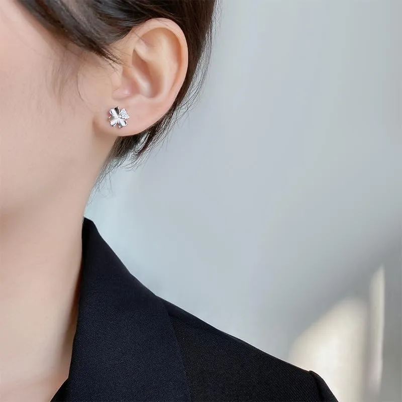14k Gold Plated Hypoallergenic Flower Screw Back Cartilage Silver Helix Piercing Jewelry 16G Tragus Earrings for Women Teen Tiny Mini - Stud, Polished Brass, White Gold - Flat Back