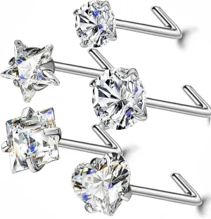 14k Gold Plated Nose Rings Studs for Women 316L Surgical Steel Nose Piercings 22g/20g/18g Gauges 1.5mm/2mm/2.5mm/3mm/3.5mm/4.5mm Sizes