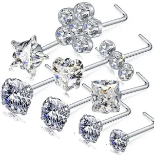 14k Gold Plated Nose Rings Studs for Women 316L Surgical Steel Nose Piercings 22g/20g/18g Gauges 1.5mm/2mm/2.5mm/3mm/3.5mm/4.5mm Sizes