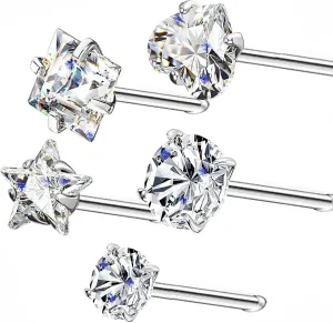 14k Gold Plated Nose Rings Studs for Women 316L Surgical Steel Nose Piercings 22g/20g/18g Gauges 1.5mm/2mm/2.5mm/3mm/3.5mm/4.5mm Sizes
