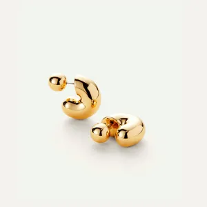 14K Gold Plated Tome Hoop Huggies