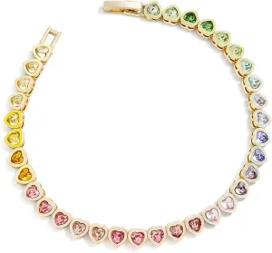 14k Gold Tennis Bracelet, Cubic Zirconia Classic Tennis Bracelet, Gold Link Bracelets For Women