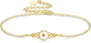 14k Real Gold Animal/Italian Horn/Sun/Mom Bracelet Cute Bracelets For Women Girls Christmas Birthday Valentine'S Day Gift