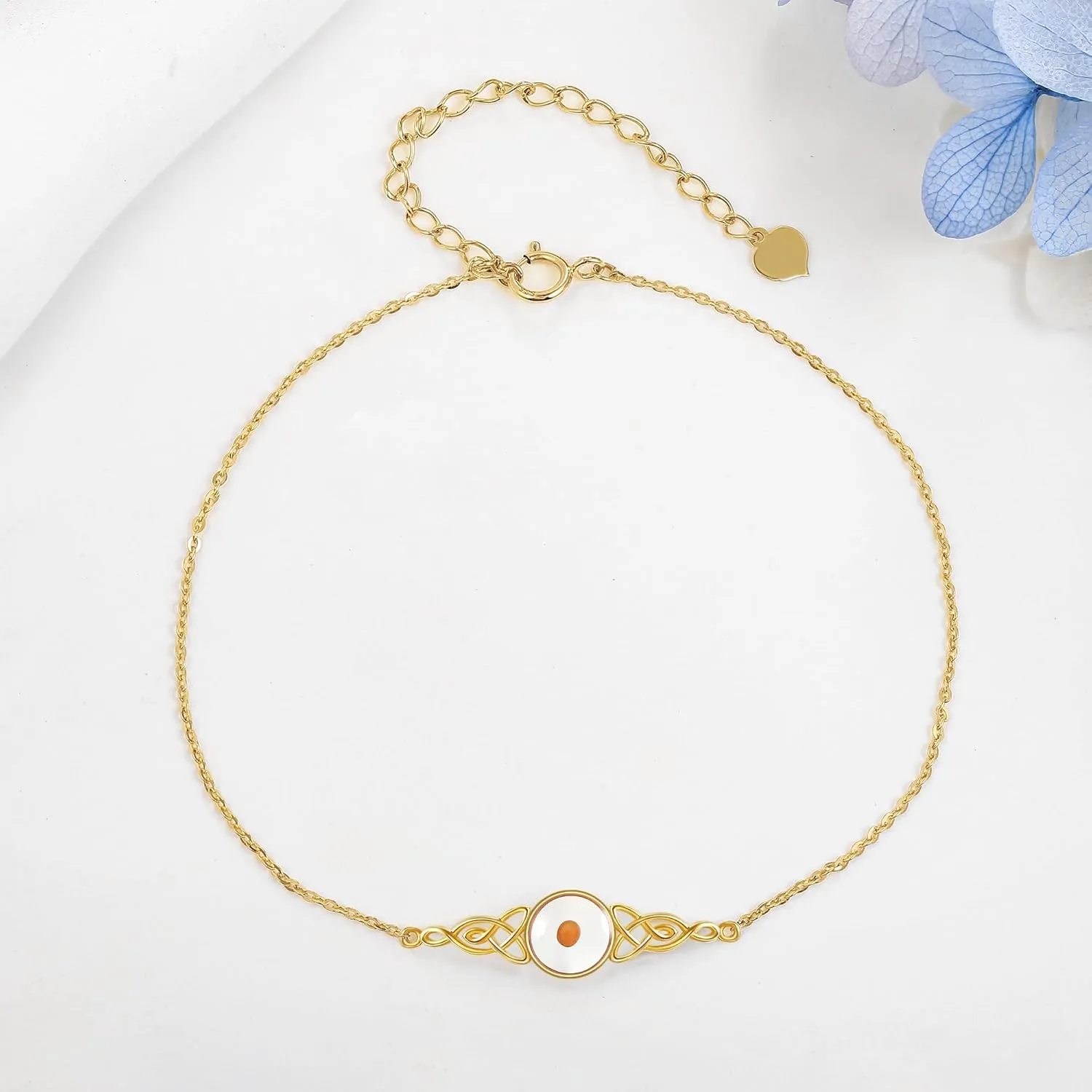 14k Real Gold Animal/Italian Horn/Sun/Mom Bracelet Cute Bracelets For Women Girls Christmas Birthday Valentine'S Day Gift