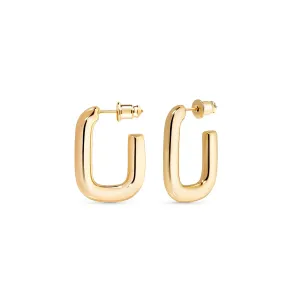 14K Real Gold Plated Square Hoop Earrings, Gold Hoops for Women and Girls, Women Jewelry