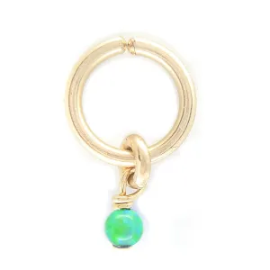 16g Belly Button Ring 14k Gold Filled Simple Seamless Navel Hoop Handmade 3mm Light Green Opal Piercing Jewelry (7mm)