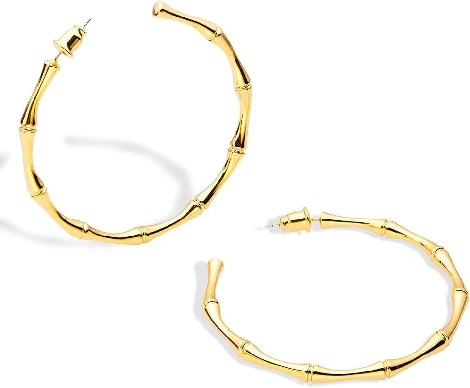 18K Real Gold Plated Hoop Earrings for Women - Stunning Handcrafted High Polished Finish Earrings with 90-Day Satisfaction Guarantee - Perfect for Any Occasion - Delicate Gift Box Included