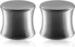 2 Pcs 00g Stainless Steel Gauge Earrings,10mm Ear Plugs Round Polished Flesh Tunnels Set Silver