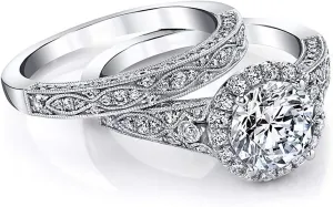 2.63 Carat Bridal Set Moissanite engagement rings for women Platinum Plated Silver Princess moissanite rings