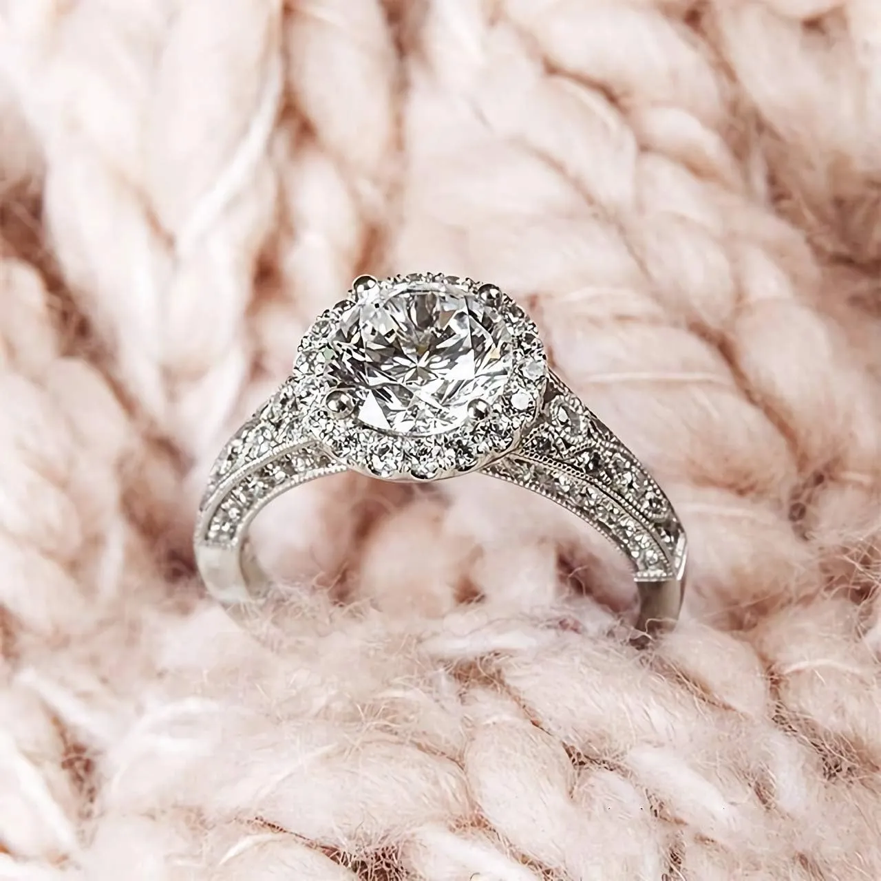 2.63 Carat Bridal Set Moissanite engagement rings for women Platinum Plated Silver Princess moissanite rings