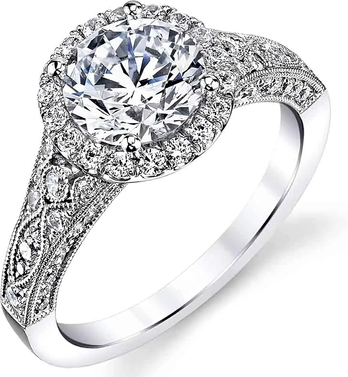 2.63 Carat Bridal Set Moissanite engagement rings for women Platinum Plated Silver Princess moissanite rings