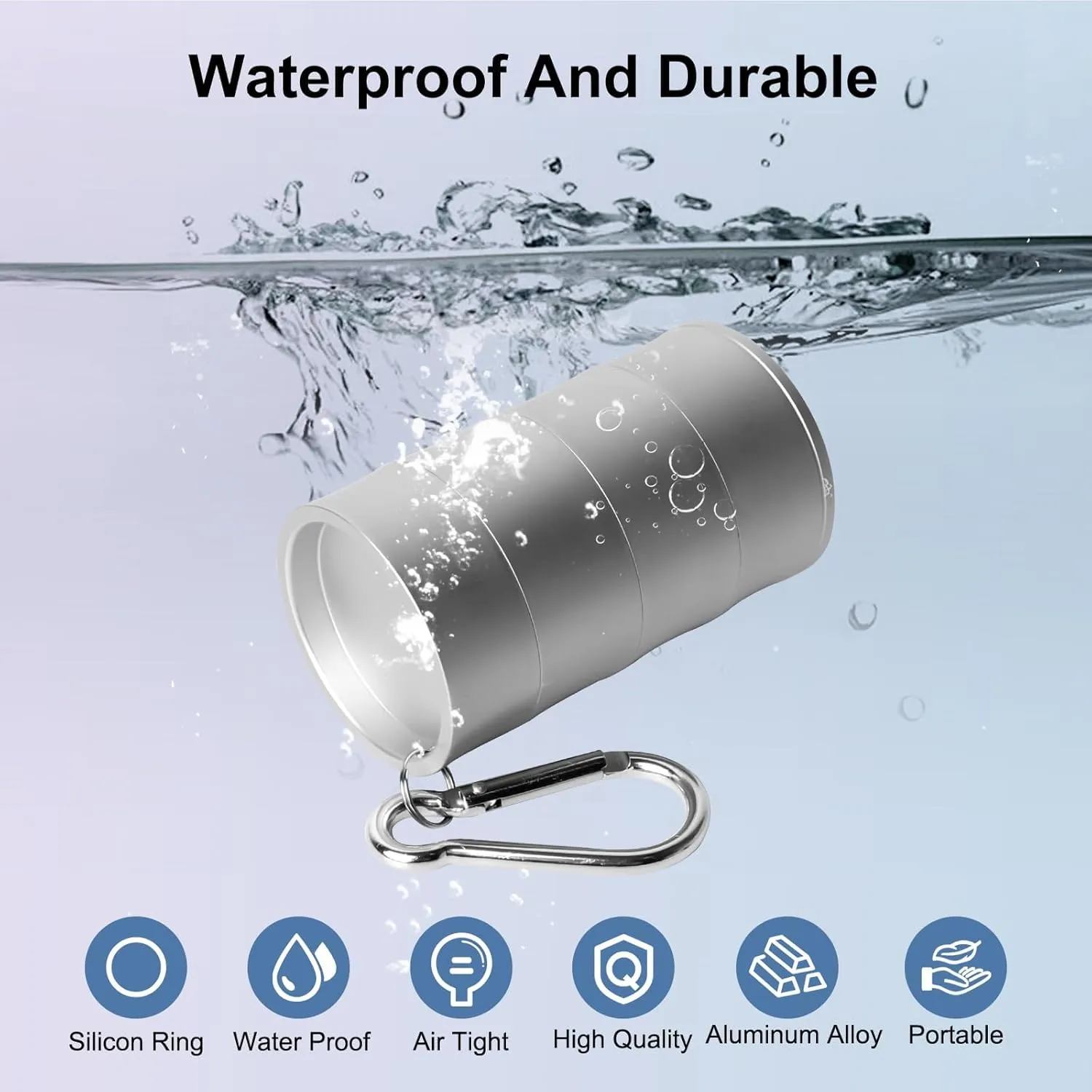 3-Tier Traveling Jewelry Holder Keychain, Backpack Jewelry Ring Keeper Keychain for Earrings, Necklaces, Wedding Ring Holder Keychain for Gym Sports Bag, Silver