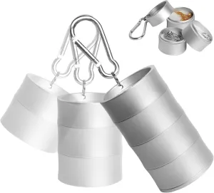 3-Tier Traveling Jewelry Holder Keychain, Backpack Jewelry Ring Keeper Keychain for Earrings, Necklaces, Wedding Ring Holder Keychain for Gym Sports Bag, Silver
