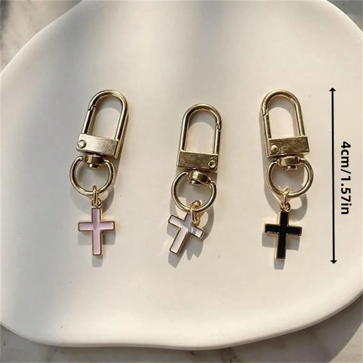 3PC 4PC Pocket Cross Keychain Female Personality Keychain Car Key Handbag Wallet