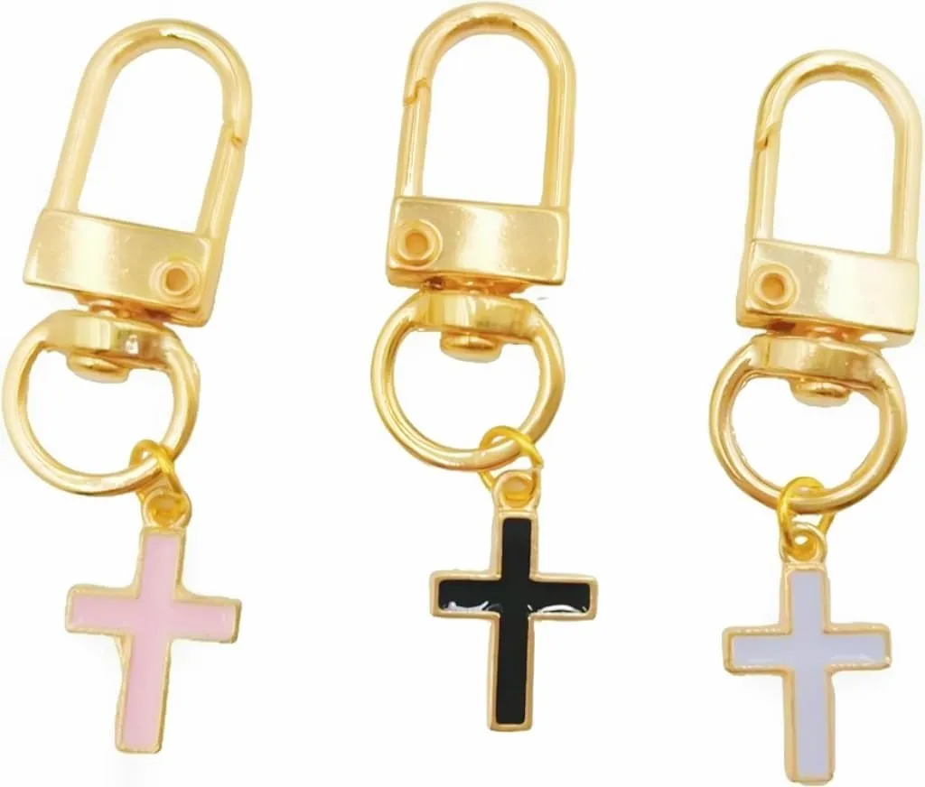 3PC 4PC Pocket Cross Keychain Female Personality Keychain Car Key Handbag Wallet
