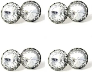 4 Pairs 20mm Round Shaped Acrylic Stone Post Earrings for Womens Wedding Dance Costume Casual Wear Stage Jewelry
