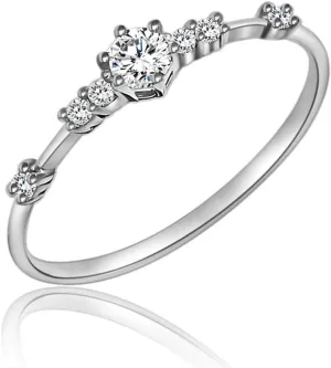 7 Tiny Diamond Pieces of Exquisite Ring Stacking Rings for Women Small Fresh Style Ladies Engagement Ring Jewelry | Gold Silver Rings for Women