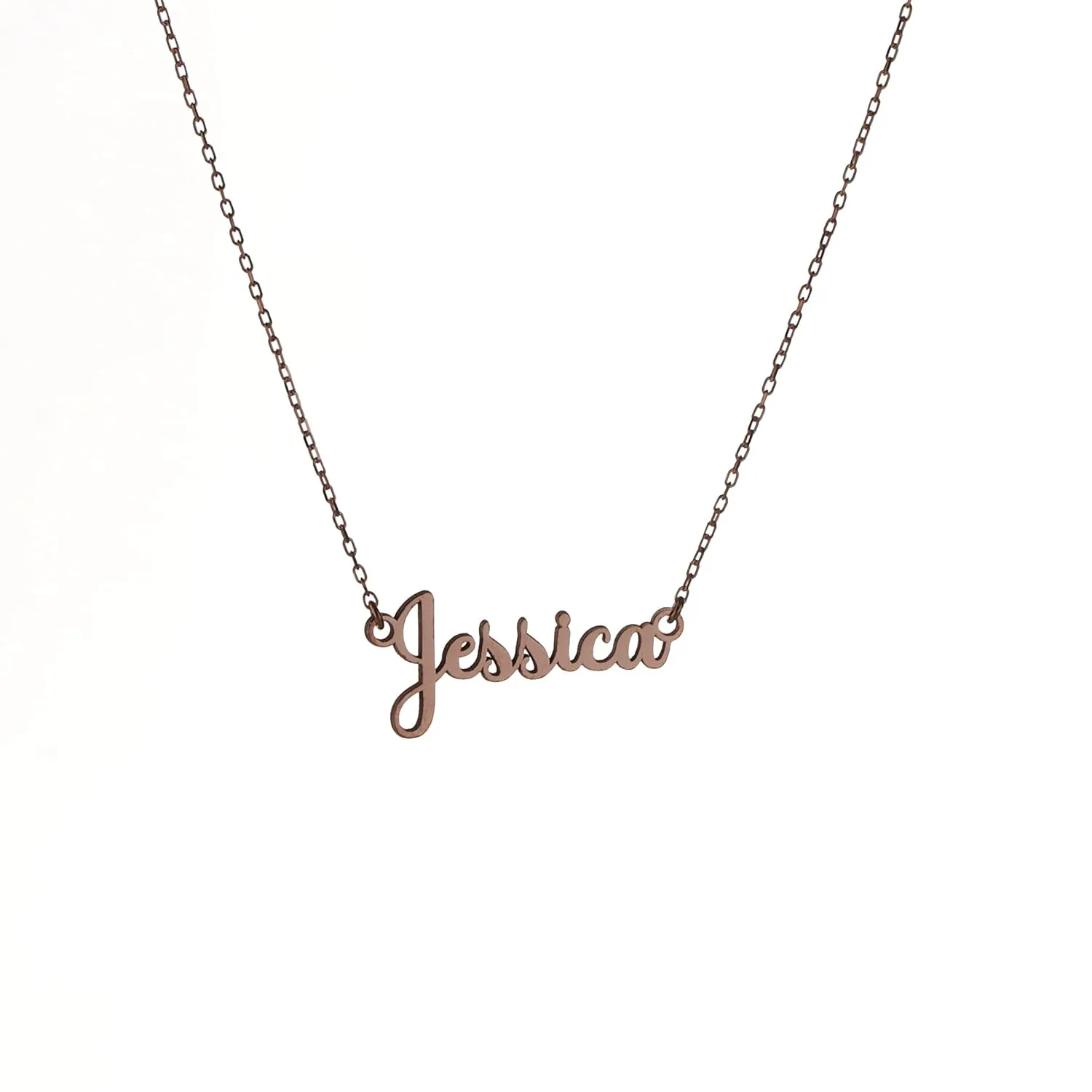 8k Solid Gold Name Custom Necklace, Gold Custom Made Pendant Personalized Jewelry, Tiny Personalized Name Necklace Sterling Silver Pendant, Adjustable Chain by HStudio