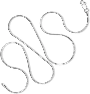 925 Sterling Silver 1MM or 1.6MM 8 Sided Italian Snake Chain - Italian Necklace For Women - Lobster Claw Clasp