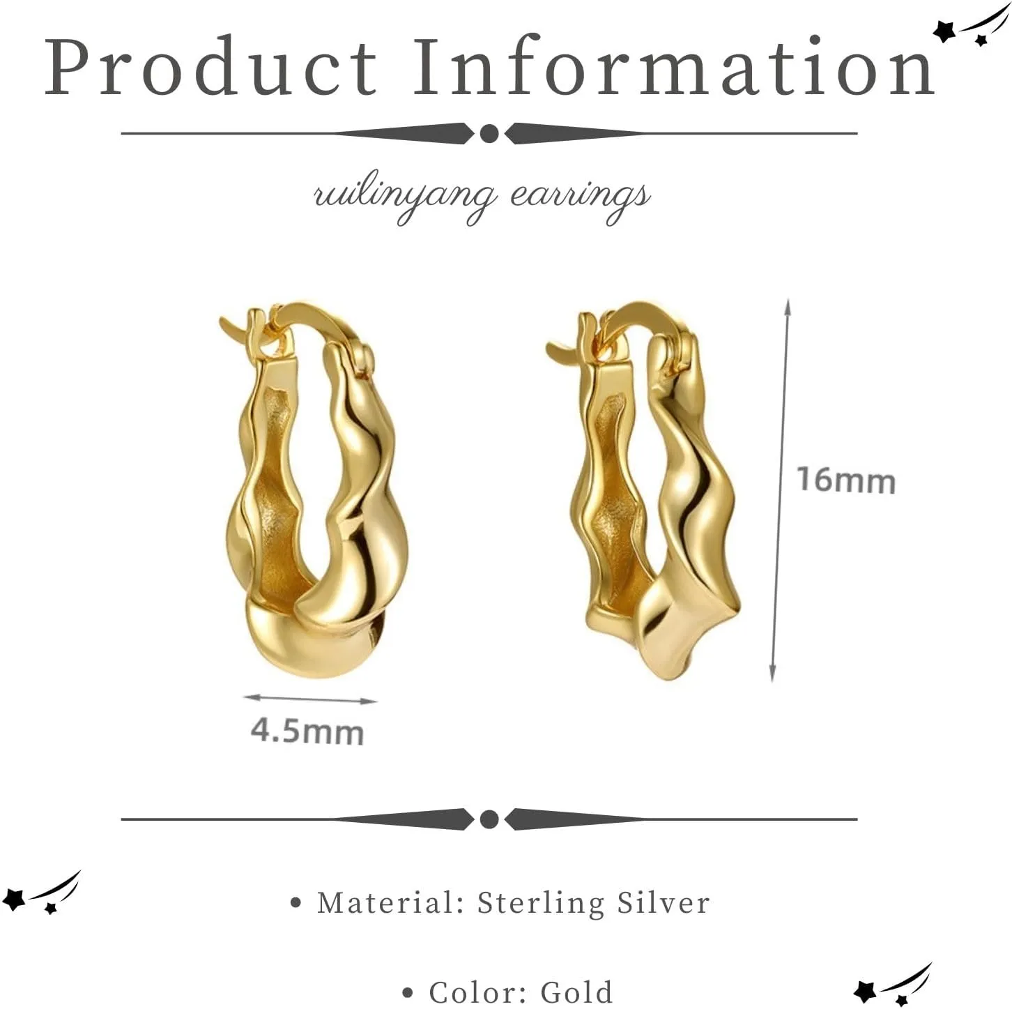 925 Sterling Silver Huggie Earrings Twist Hoop Earrings Small Huggie Earring Minimalist Thick Hoop Earrings for Women