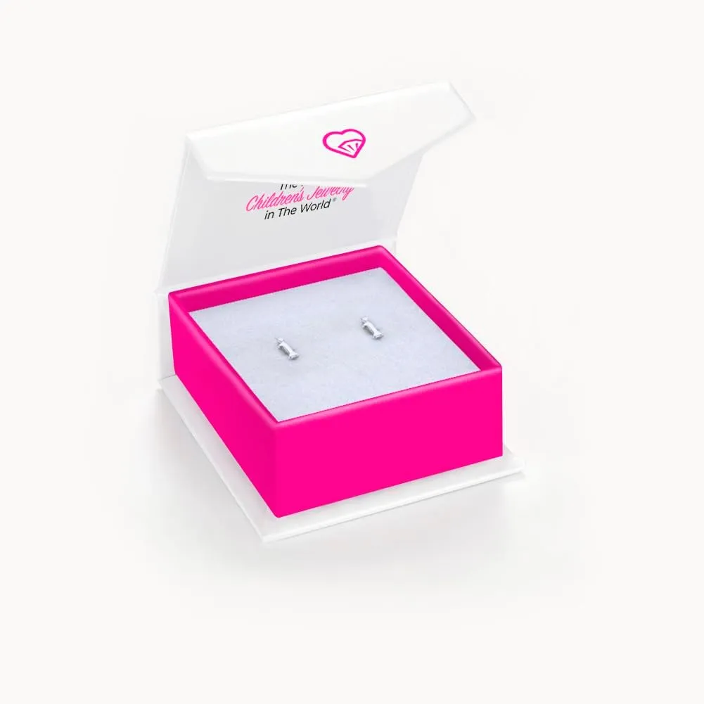 925 Sterling Silver Polished Initial Letter Screw Back Earrings For Little Girls & Preteens - Casual Initial Earrings For a Young Girls Birthday Event - Small Earrings For Girls