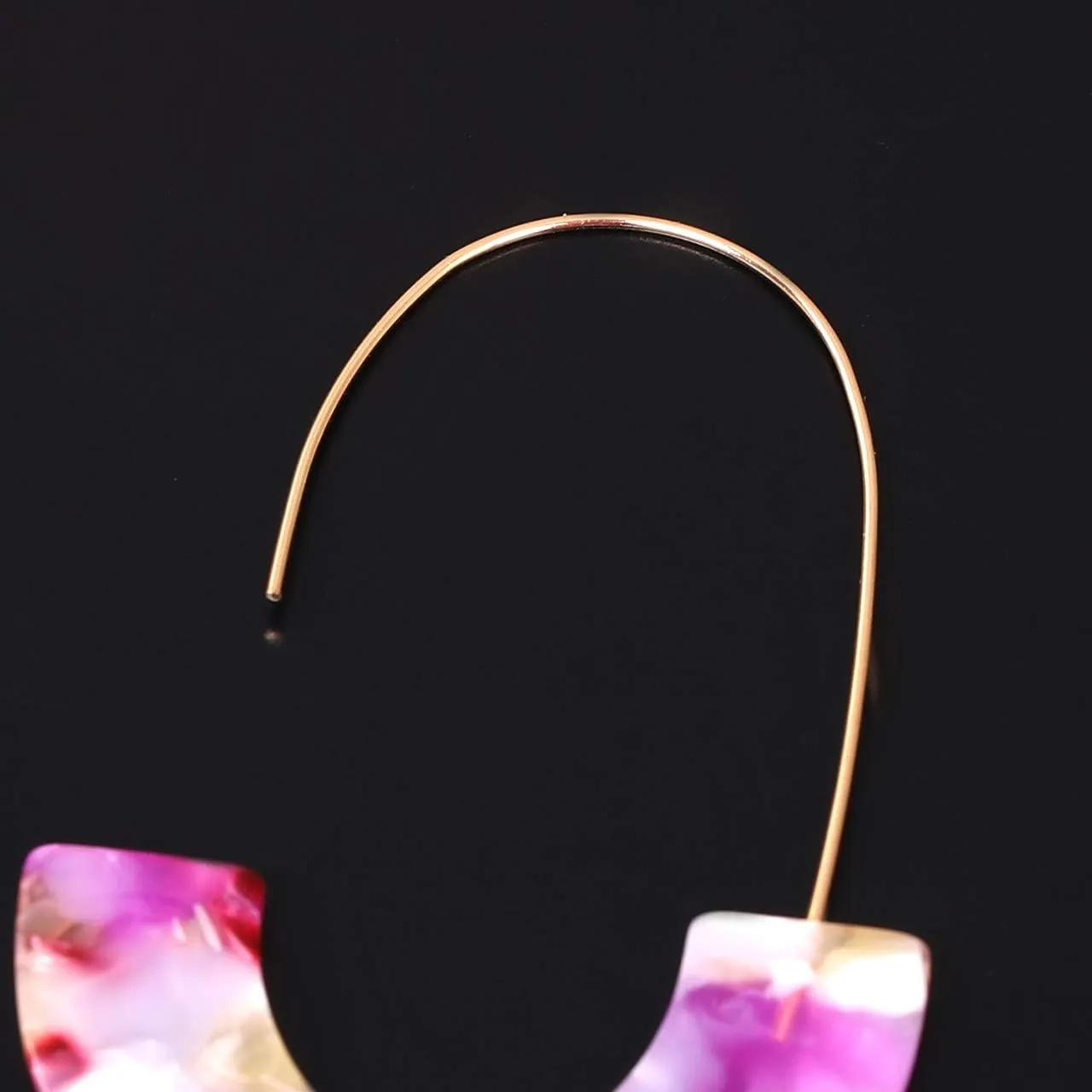 Acrylic Earrings Statement Tortoise Hoop Earrings Resin Wire Drop Dangle Earrings Fashion Jewelry For Women