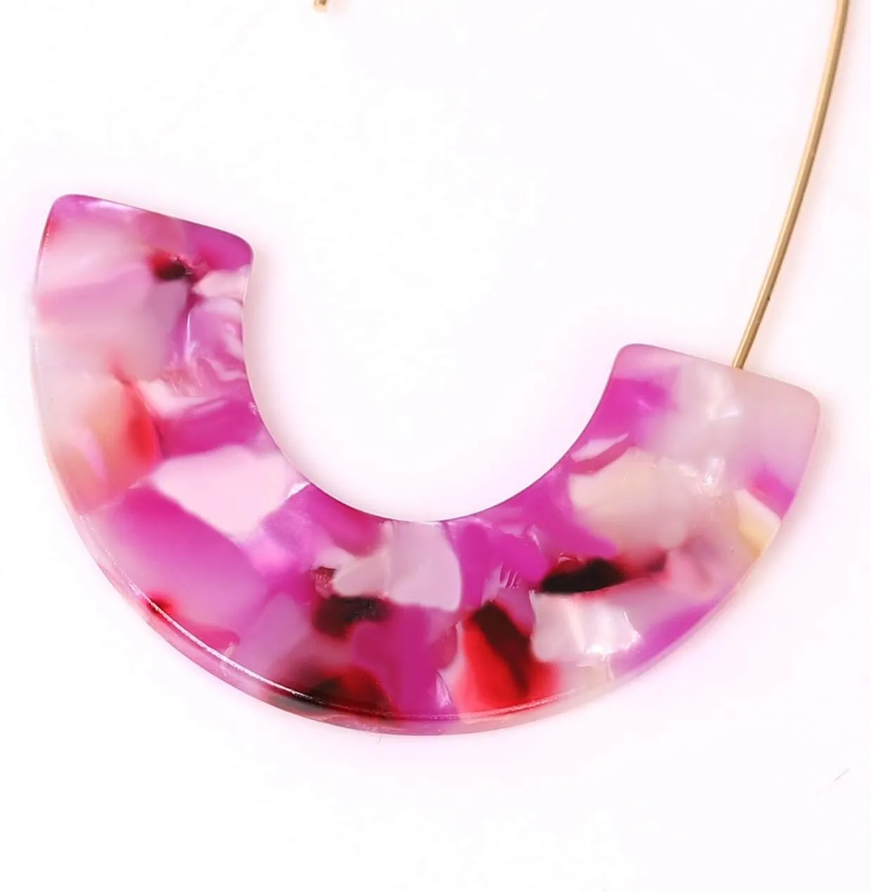 Acrylic Earrings Statement Tortoise Hoop Earrings Resin Wire Drop Dangle Earrings Fashion Jewelry For Women