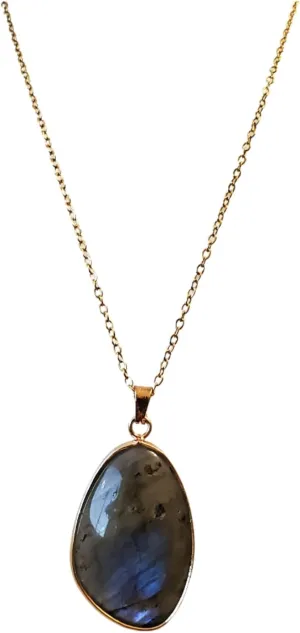 Adorelle Ellipse Crystal Pendant Necklace Chakra Healing Amulet Charm Necklace Elegant Holiday Female Jewelry Ornament
