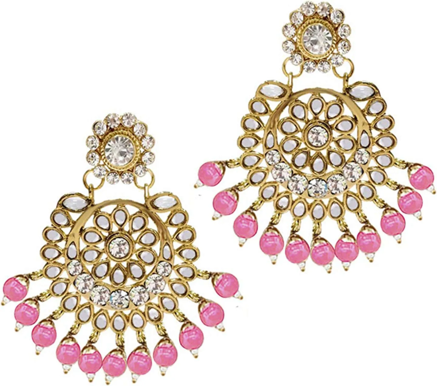 Aheli Elegant Wedding Party Wear Faux Kundan Studded Short Necklace Earrings with Maang Tikka Set Indian Ethnic Bollywood Fashion Jewelry Gift for Women