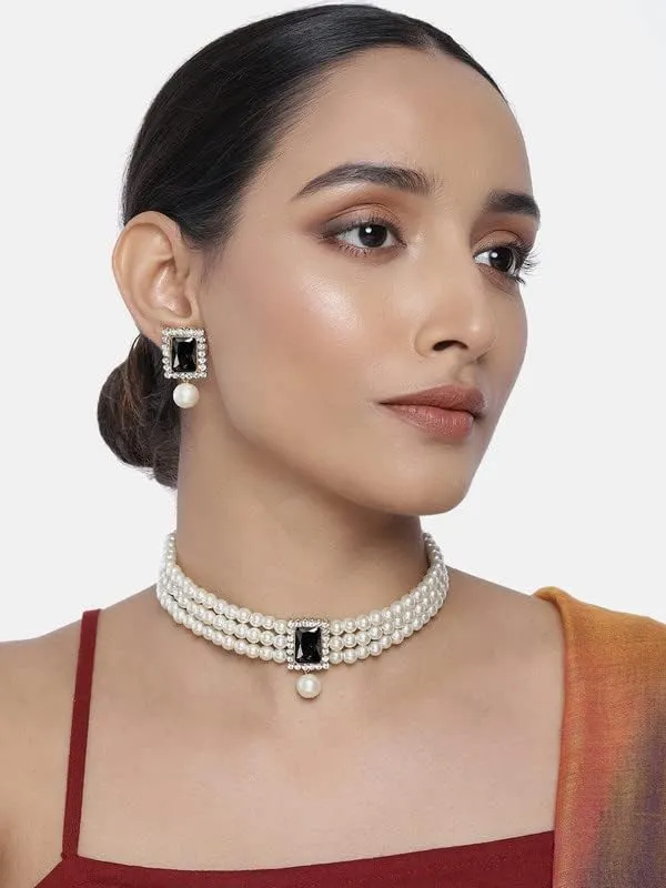Aheli Ethnic Choker Necklace Earrings Wedding Bollywood Party Jewelry Set Gift for Women