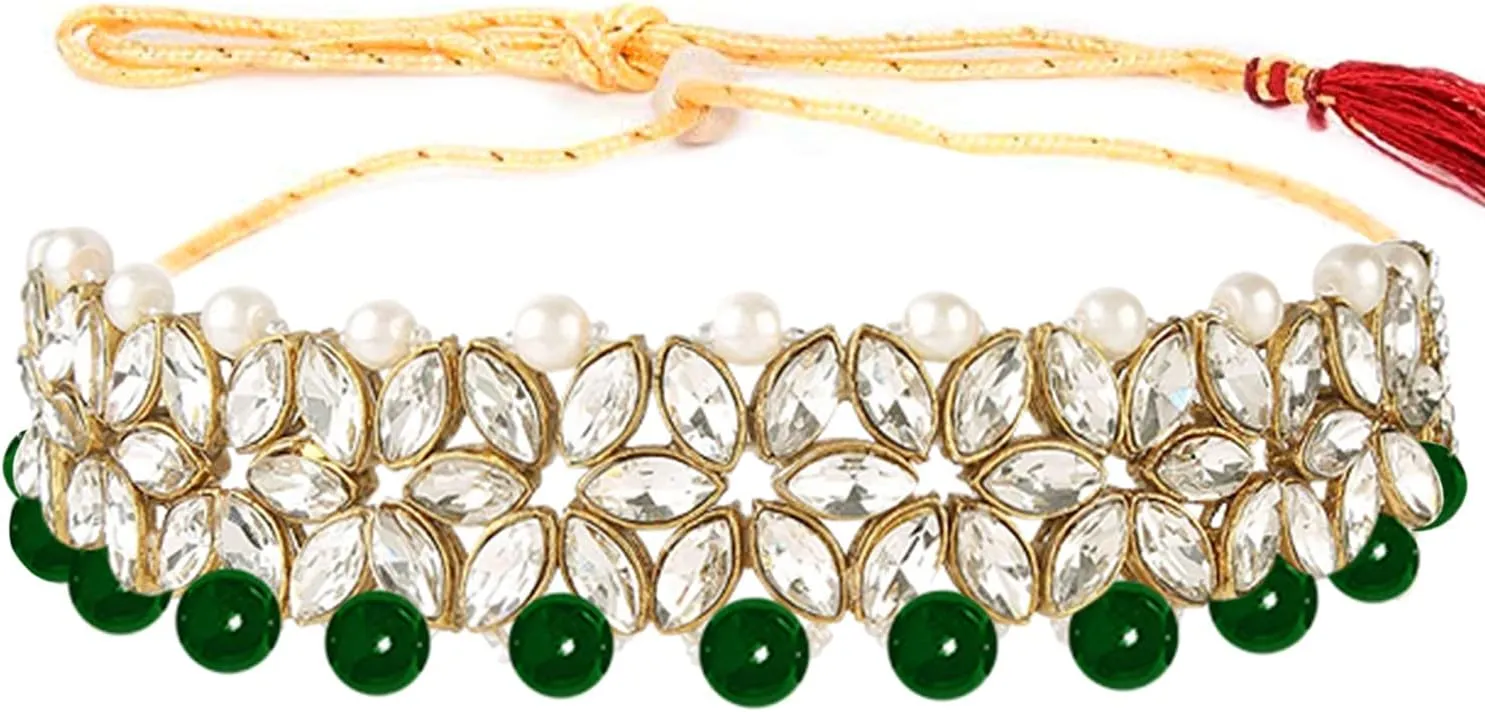 Aheli Gold Plated Kundan Jewelry Necklace with Earring Set Gift for Women
