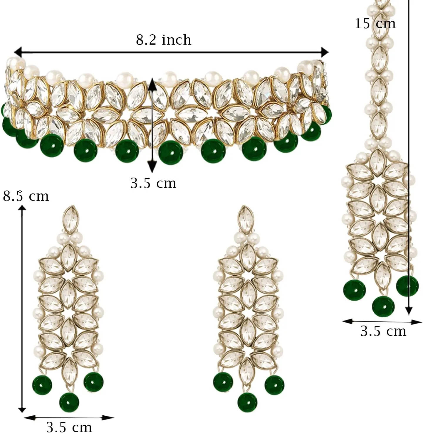 Aheli Gold Plated Kundan Jewelry Necklace with Earring Set Gift for Women