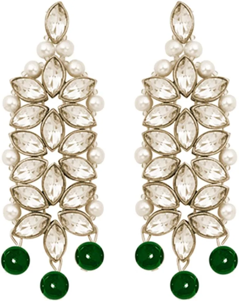 Aheli Gold Plated Kundan Jewelry Necklace with Earring Set Gift for Women